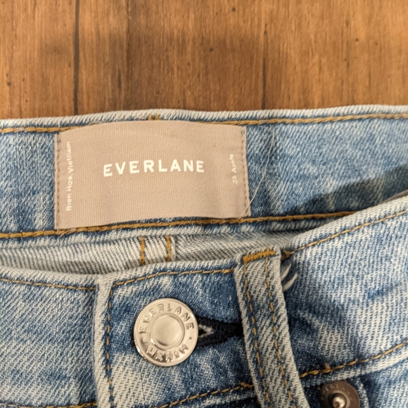 EVERLANE High Rise Straight Jeans 25 Light Blue Wash too short on me! - Picture 6 of 6